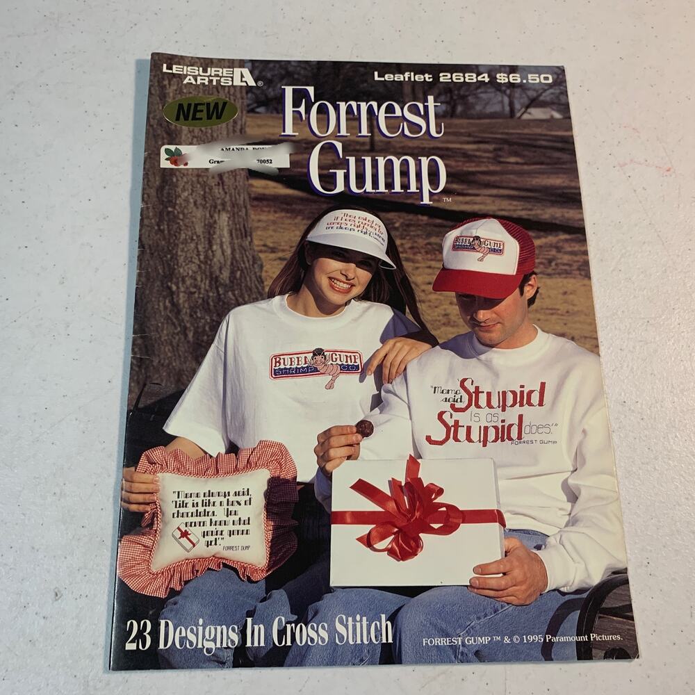 vintage cross stitch patterns book Forrest Gump 23 Designs Leisure Arts 2684